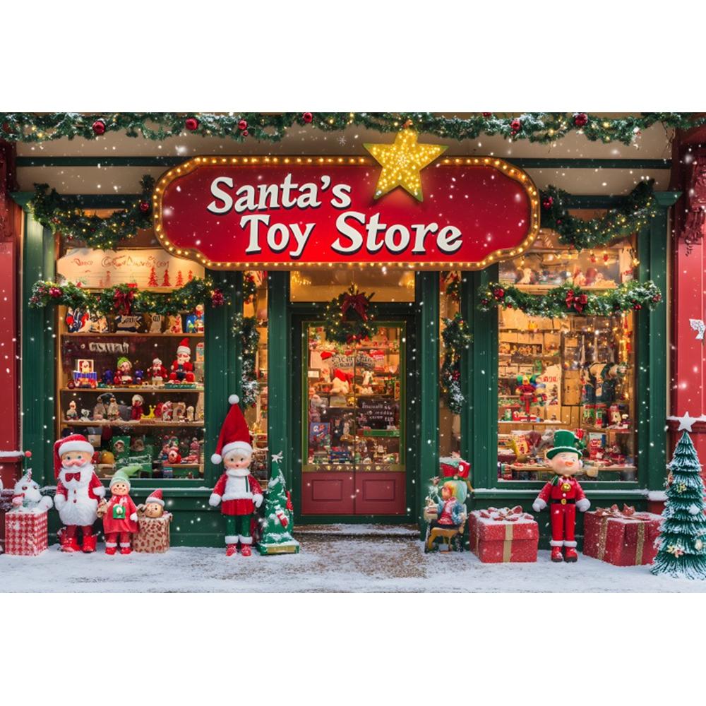 Christmas Candy Toy Store Christmas Tree Gift Theme Banner Background Birthday Party Decoration Photography Background Cloth 5