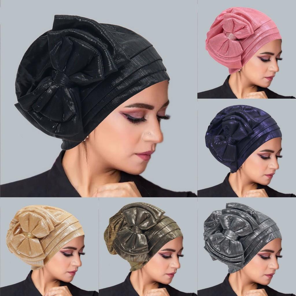 Polyester Knitted Fashion Headscarf With Bow Decor For Casual Wear