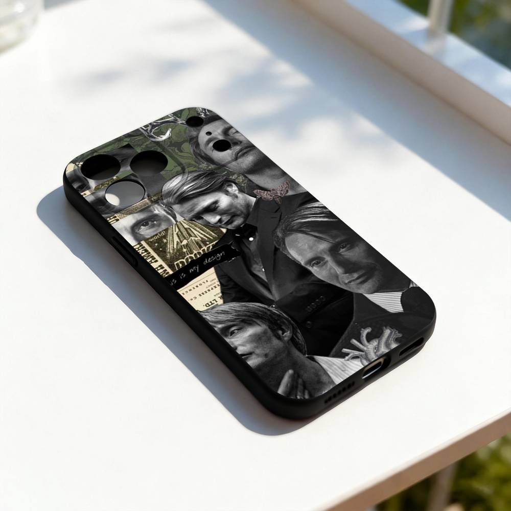 

Mikkelsen H-Hannibal Cool For iPhone 17,16,15,14,13,12,11,Pro,Max,Plus,E,SE4,Air,Mini Black Soft Cover Phone Case iPhone12PROMAX