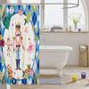 Vintage Farmhouse Christmas Diamond Shower Curtain With Cute Nutcracker Design, Waterproof Xmas Gift Bathroom Decor For Holiday