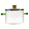 Glass Cooking Soup Pot with Lid Heat-Resistant Borosilicate Glass Cooking Utensils Can Be Used To Cook Soup Milk Instant Noodles