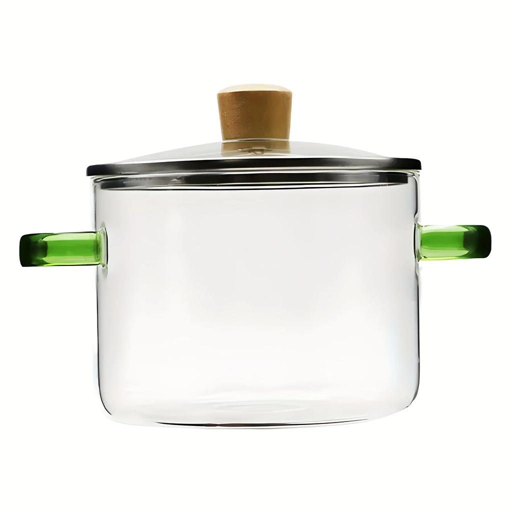 Glass Cooking Soup Pot with Lid Heat-Resistant Borosilicate Glass Cooking Utensils Can Be Used To Cook Soup Milk Instant Noodles