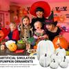 7PCS Artificial Pumpkins Set Large Fake Simulation Pumpkin Halloween House Decoration  Thanksgiving Realistic Fall Autumn Harves