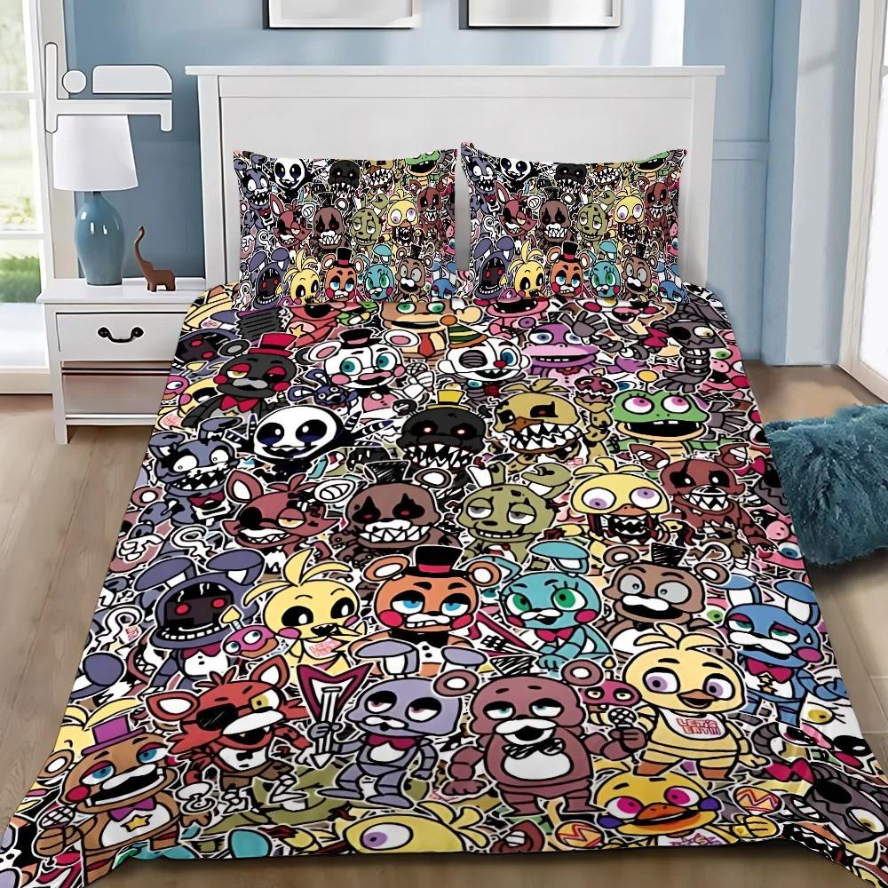 3D Print Bedding Set F-Five-Nights At Freddy´S Fnaf Duvet Cover Comforter Bed Youth Girls Boys Bedroom Decoration Gift