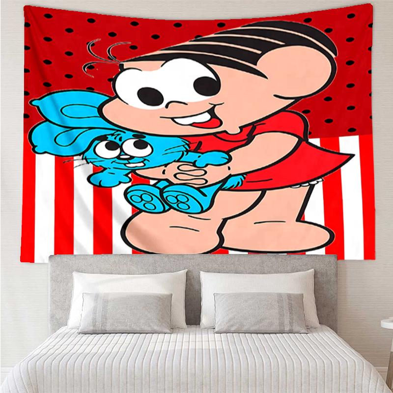 Turma-da-Mônica Print Tapestry, Backdrop, Easy Setup, Ideal for Bedroom, Office & Living Room, with Aesthetic Wall Hanging Decor.