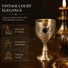 Inlaid Gemstone Stemmed Liquor Cup Decorative Wine Cup  Wedding Ceremony Party Table