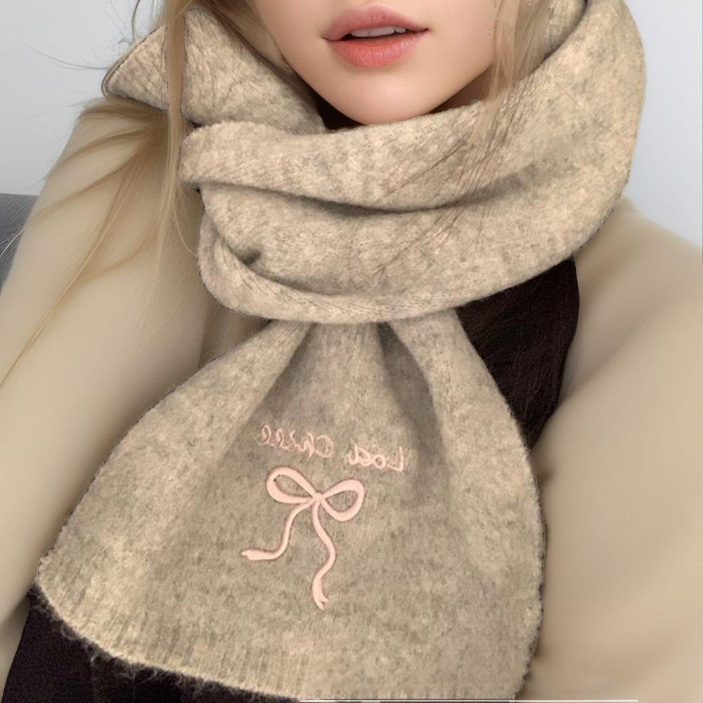 Thicken Knit Scarf Soft Neckerchief New Cross Scarf Women