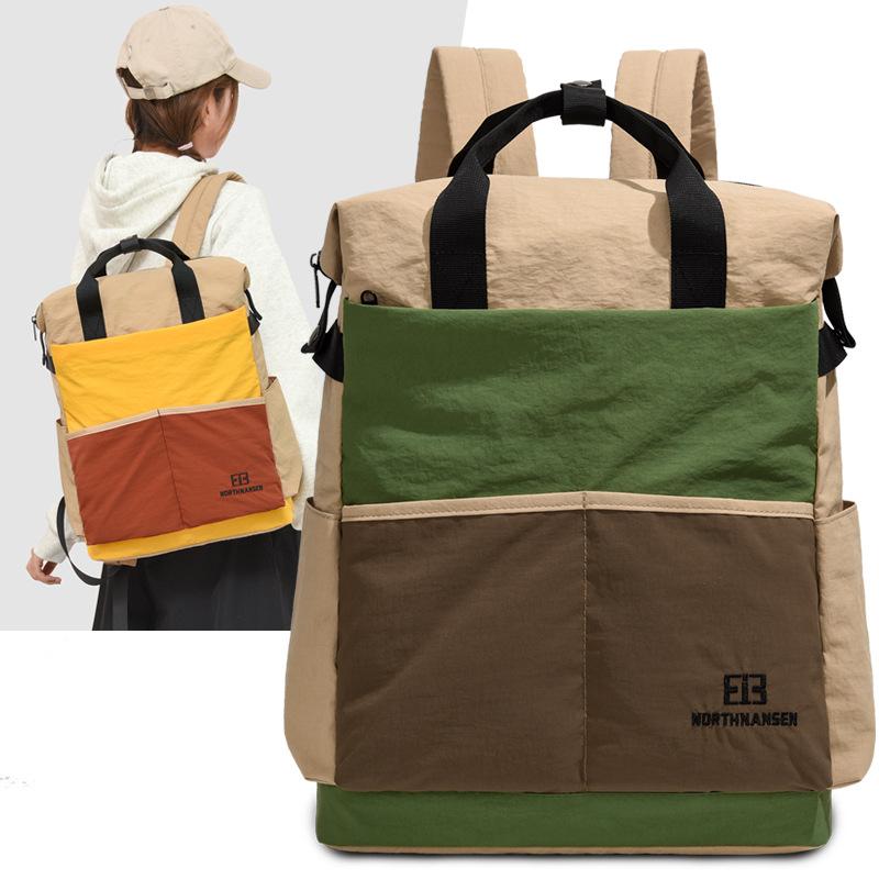 Schoolbag niche ins wind backpack color matching trendy brand computer bag large capacity leisure commuter backpack lightweight schoolbag women