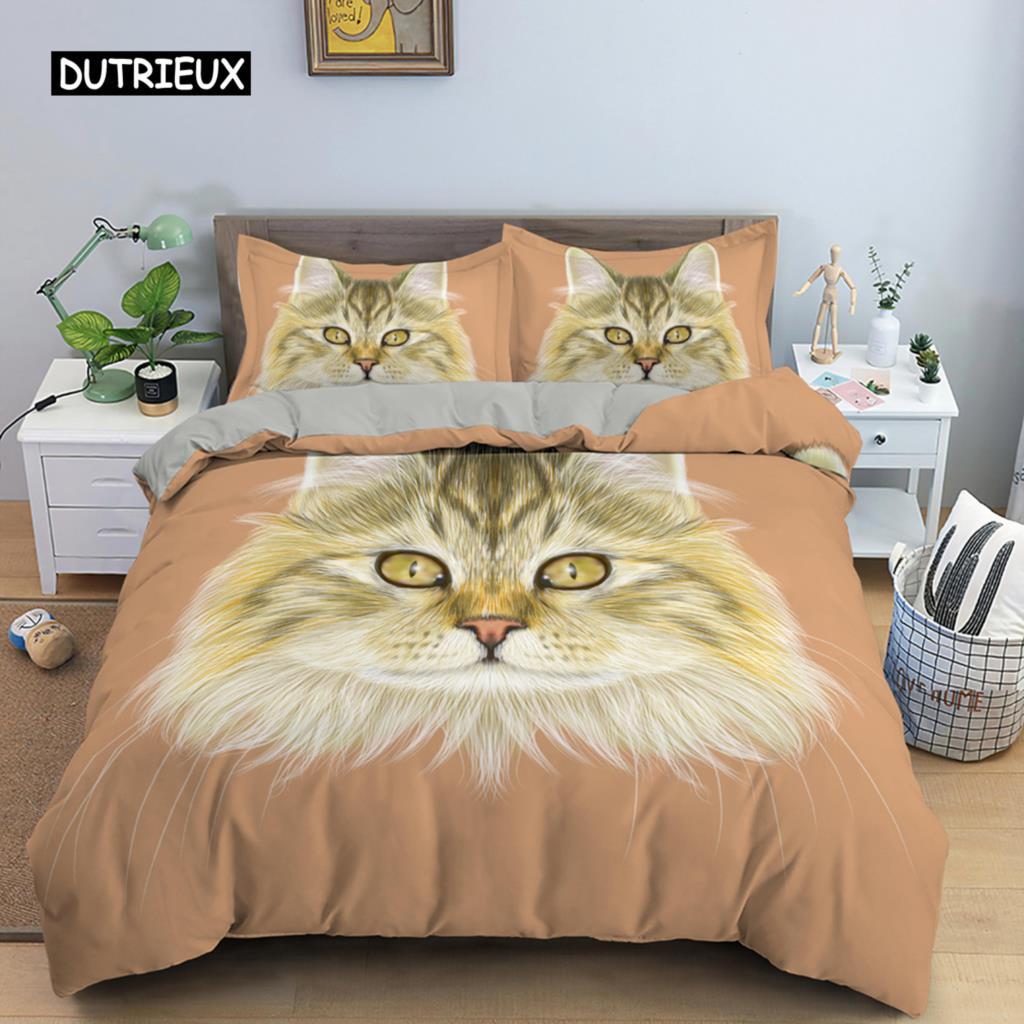 

Пододеяльник с изображением канадского сфинкса и кошки King Queen Lovely Pet Kitty, комплект постельного белья для детей, подростков и взрослых, с милым животным, мягкий полиэстеровый пододеяльник EU single(135x200cm)