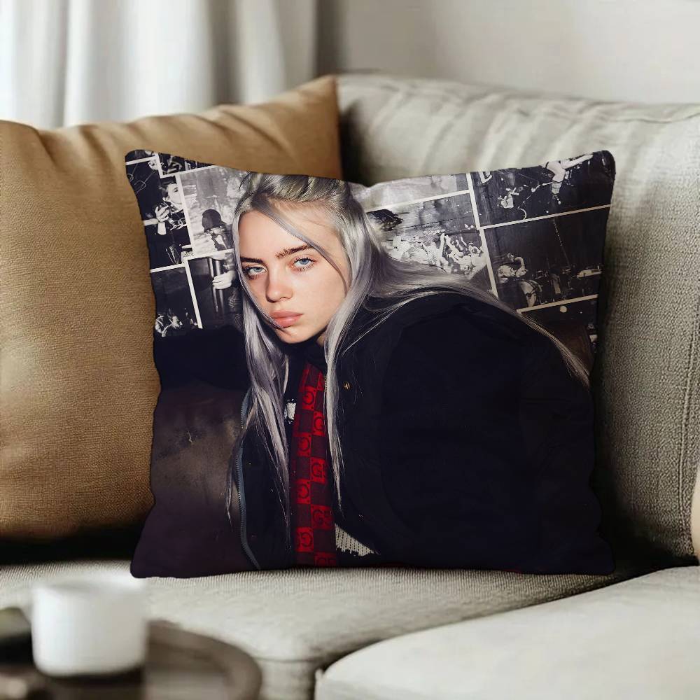 Fashion B-Billie E-Eilish Singer Personalized Pillow Dust Cover Bedroom Kids Party Decoration Pillowcase Birthday Children Gift