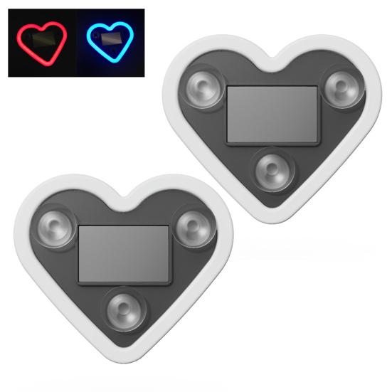 

Светодиодная неоновая лампа в форме сердца на солнечной батарее для окна автомобиля, беспроводная автомобильная лампа для создания атмосферы, 5 режимов, украшение салона автомобиля с присосками D