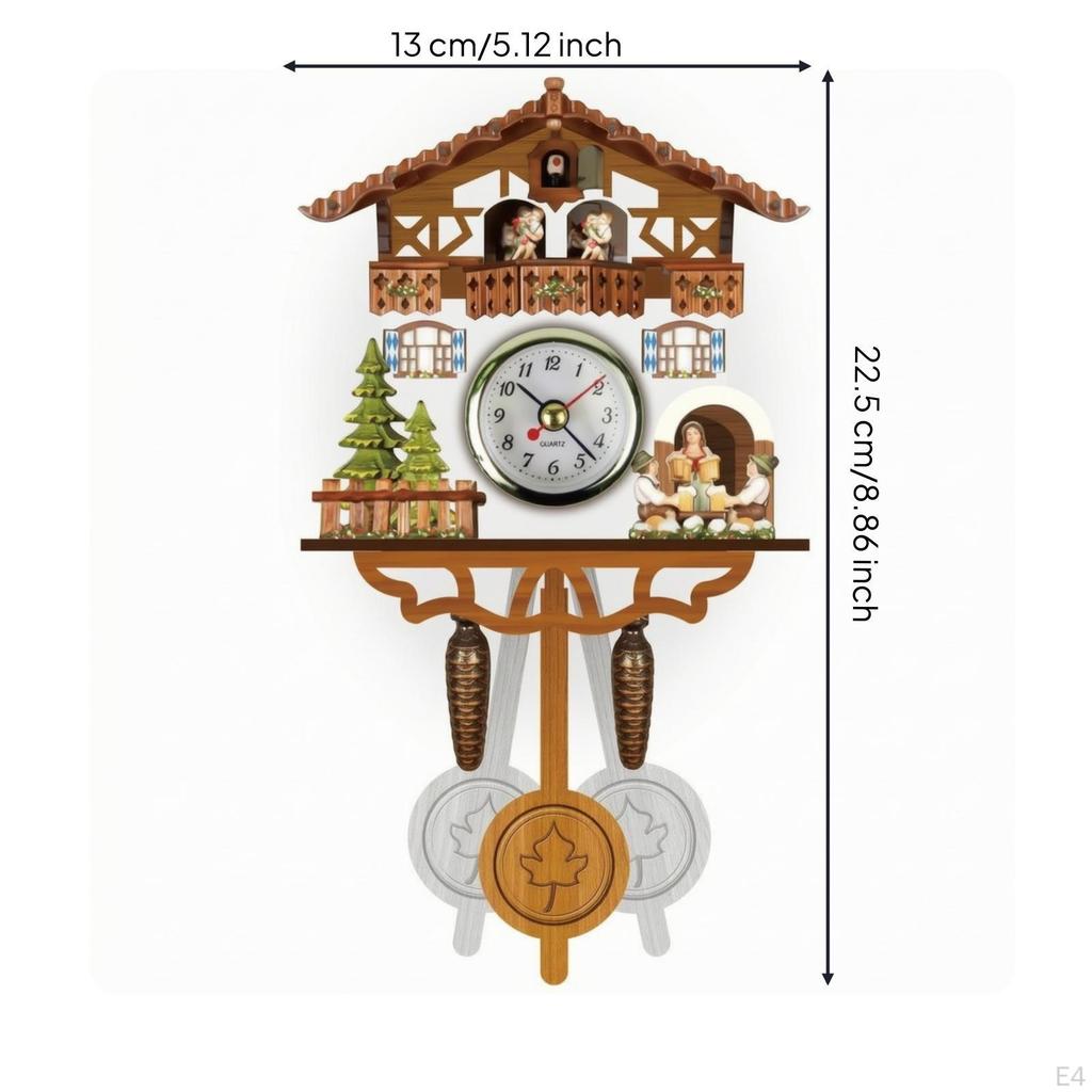 Kuckucksuhr mit Pendel Holz Traditionell für Wohnzimmer, Hütte
