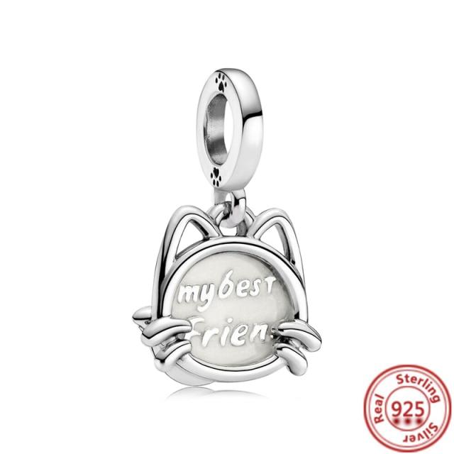 925 Silver Love Collection Beaded Pendant Charm Accessory Bracelet Women 'S Diy Jewelry