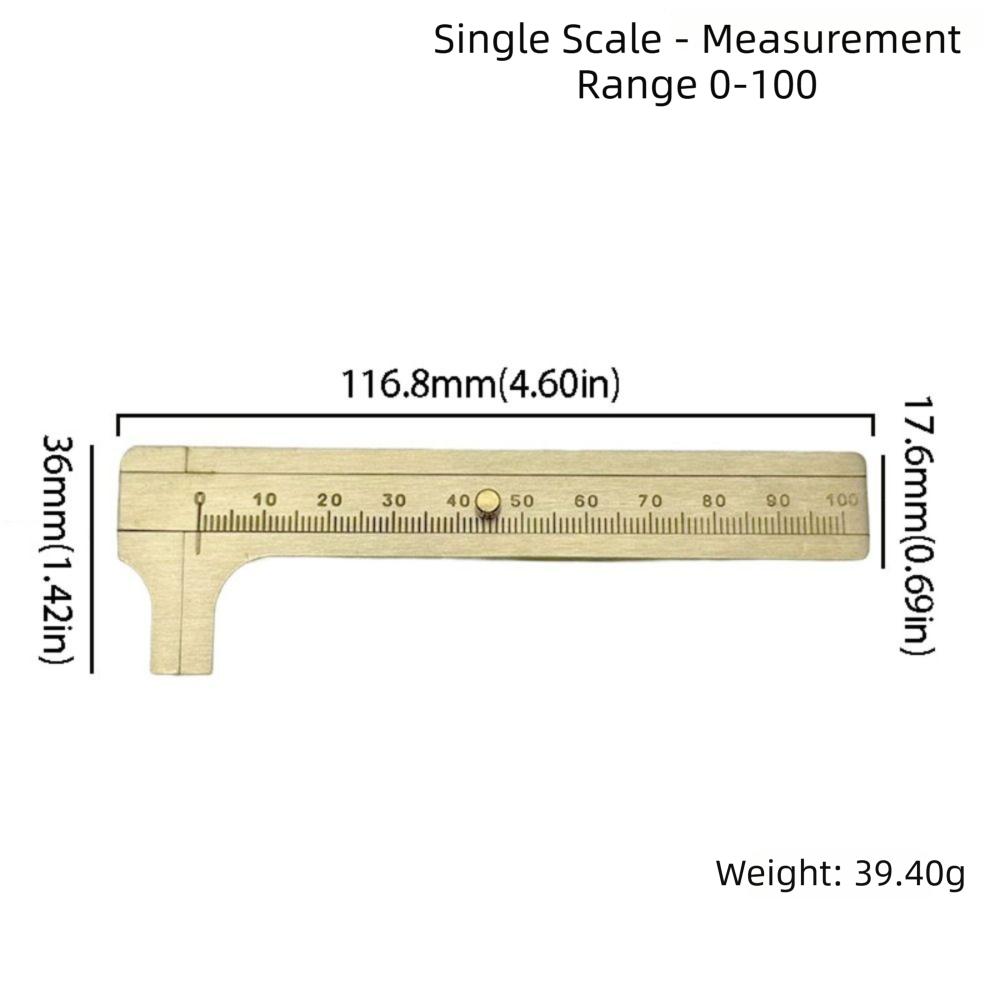 MM Inch Brass Caliper Dual Scale Measuring Tool Precision Measurement Tool Length Measurement
