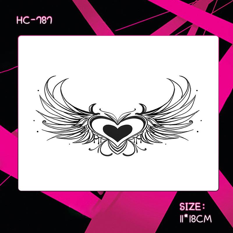 Herbal Semi-Permanent Waterproof Succubus Tattoo Sticker for Women - Long-Lasting, Scar-Covering, High-End Design for Chest, Waist, and Abdomen