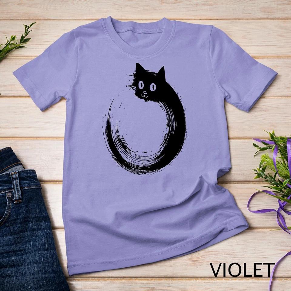 Cute Cat Zen Circle Meditation T-Shirt Unisex T-shirt 11 S