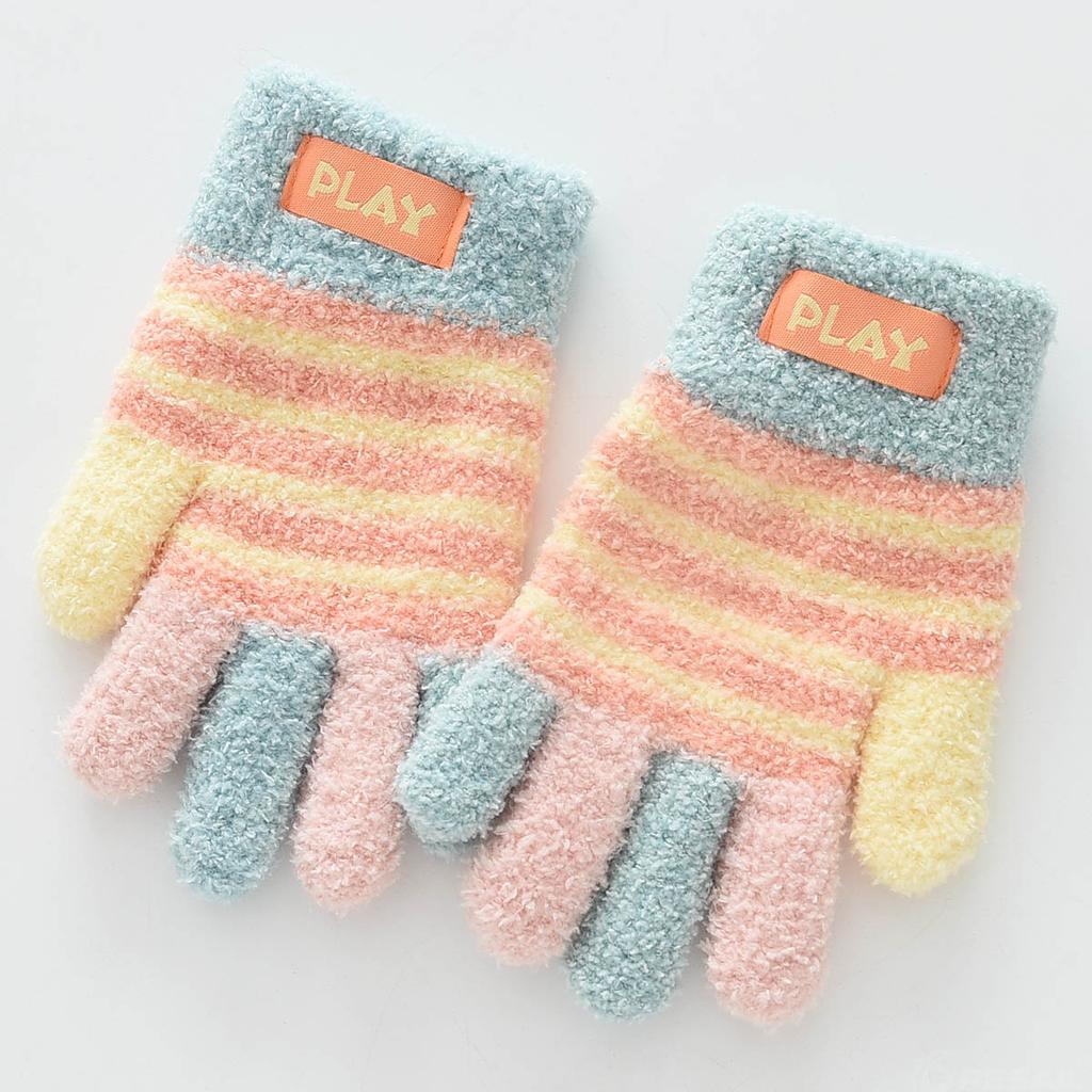 Children's Knitted Warm Full Finger Gloves