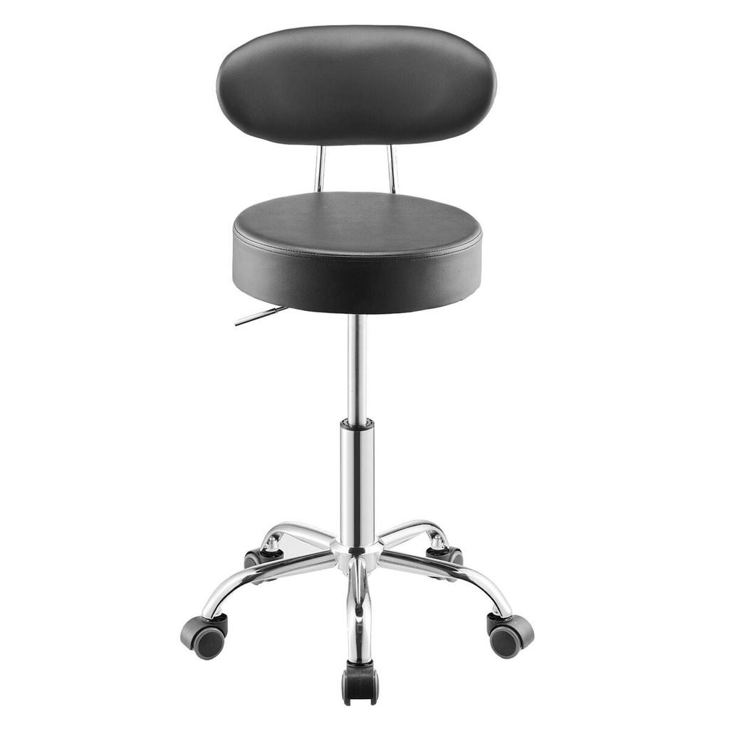 Shop Stool Adjustable Garage Seat 300 Lbs Load with Backrest & Wheels