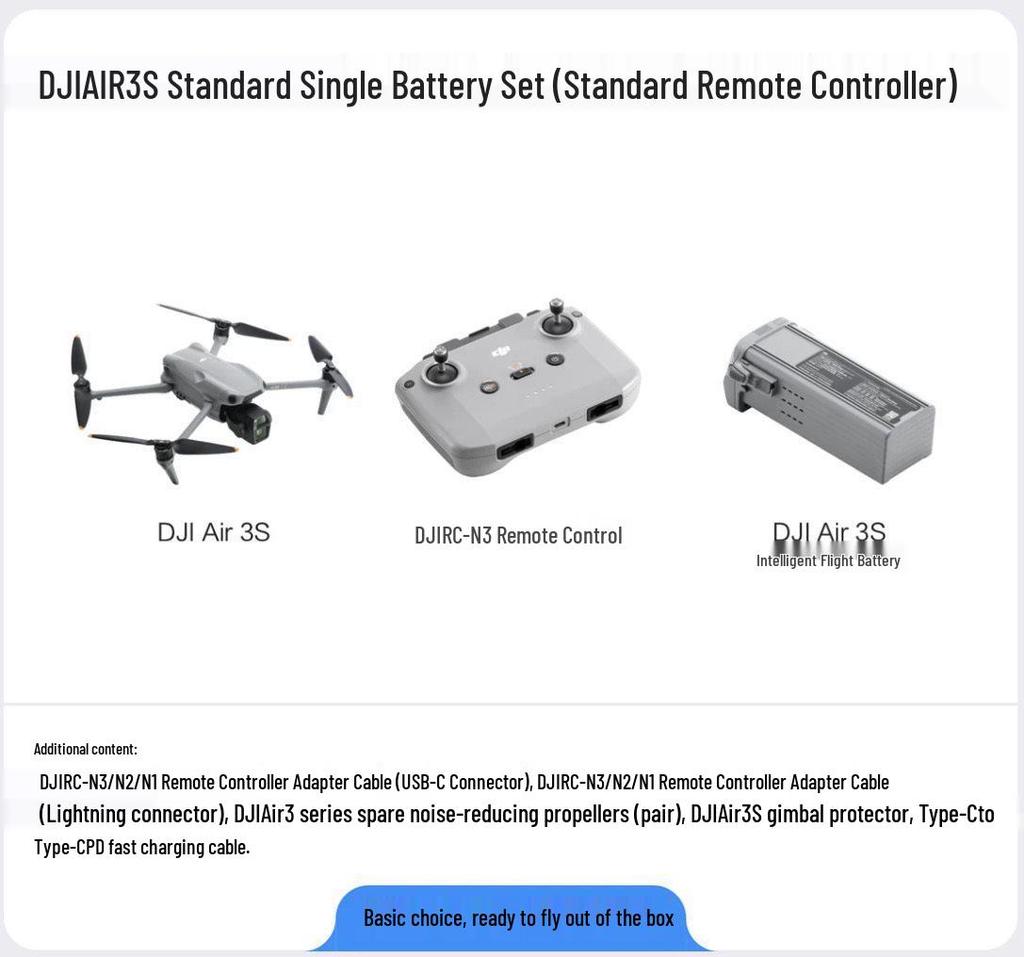 DJI Mavic Air 3 Drone with Bee Dual Camera, Telephoto, Obstacle Avoidance, and HD Mavic 3 Aerial Photography Capabilities