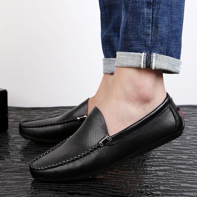 Fashion Formal Mens Loafers Genuine Leather Men Driving Shoes Brand New Men Flats Moccasins Italian Breathable Slip On Male Boat Shoes