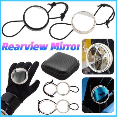 1/2Pcs Marine Rearview Mirror with Lanyard Rope Scuba Diving Round Observe Mirror Diving Rearview Mirror Underwater Equipment
