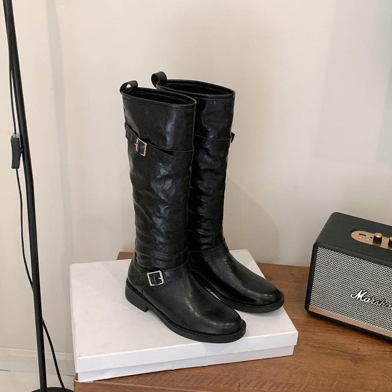 

Genuine leather~ thick-soled but knee boots women s autumn and winter new retro western high boots thick-heeled knight boots 40 коричневый