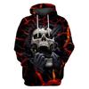 Autumn Vintage Hoodie Men Skull Flaming Graphic 3D Print Hip Hop Style Casual Men's Long Sleeve Oversize Comfortable Clothing