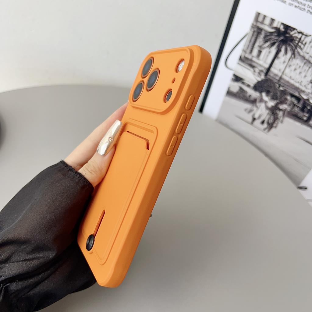 Push Card Bag Slot Holder Wallet Phone Case for For Iphone 17 16 15 14 13 12 11 Pro Max Air Plus Mini Soft Tpu Credit Card Cover