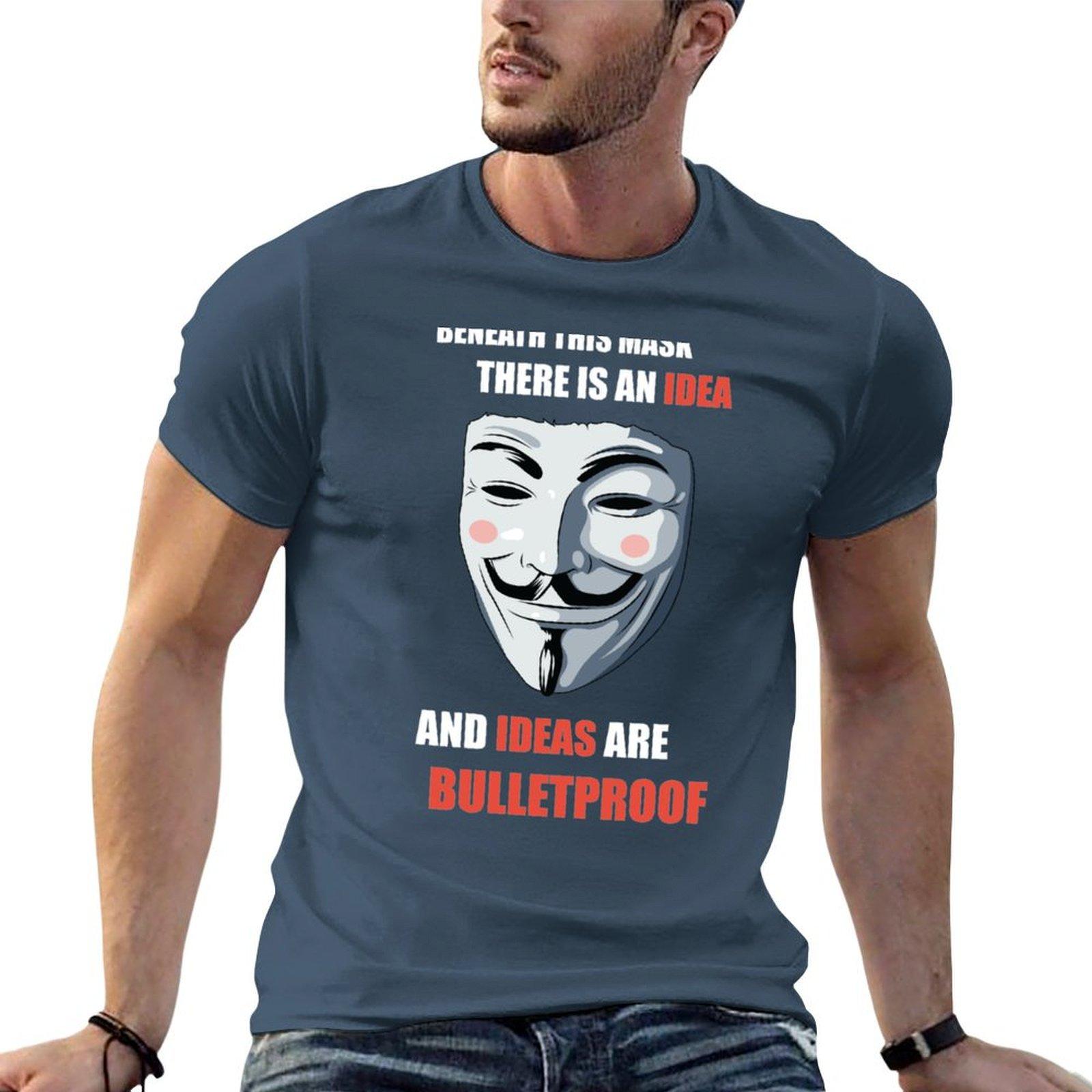 V For Vendetta T-Shirt Unisex t shirt cotton high quality funny t shirts cotton t shirt Unisex 100% cotton luxury brand T-shirt S