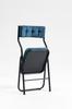 Folding Chairs 2 Pack - Foldable Dining Chairs with Cushion, Portable and Assembled Folding Extra Chair for Guests Kitchen Office Wedding Party Bule