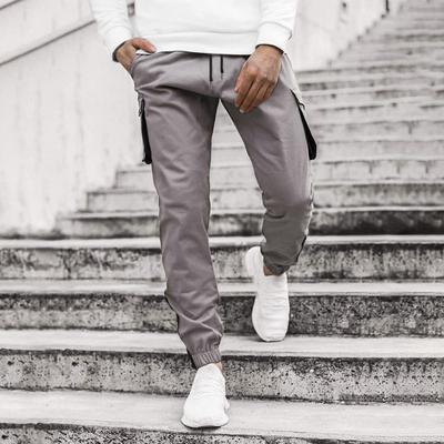 Pantalon Cargo Homme Chevilles Resserrées Cordon de Serrage Taille Élastique Ample Couleur Unie Pantalon de Survêtement avec