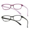 2pcs Elegant Retro Reading Glasses for Women Men Lightweight Square Design with Purple & Black Frames +1.00 To +4.00