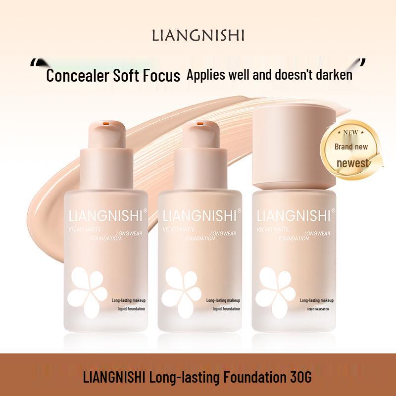 Liang Ni Shi Long-Lasting Soft Light Moisturizing Foundation: Brightening, Smudge-Free, Close-Fit, Oil-Control, Soft Focus.
