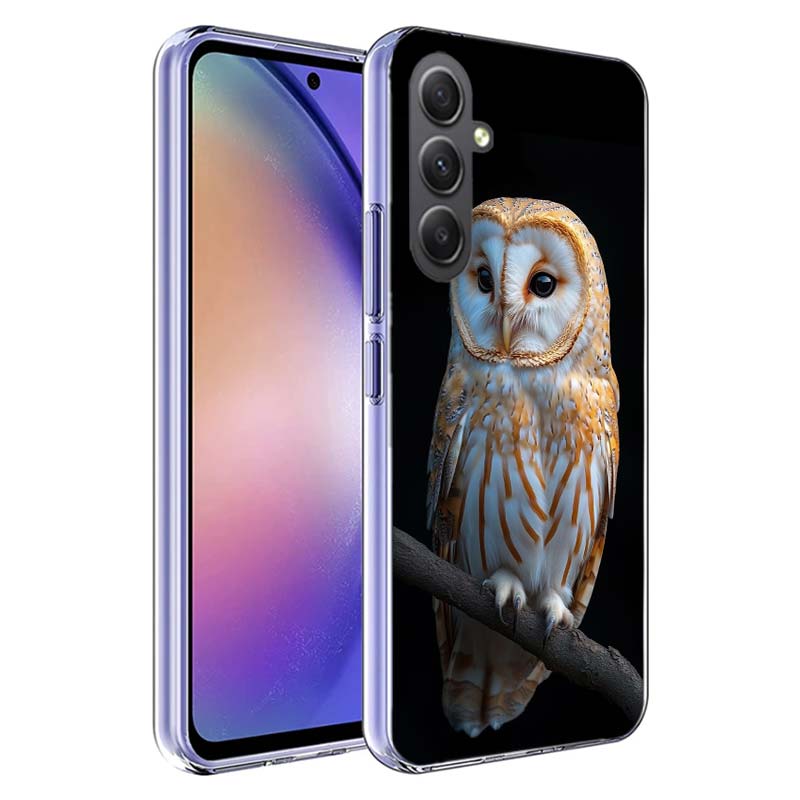 Owl in Winter Phone Case For Samsung A54 A34 A24 A14 A53 A33 A23 A13 A52S A32 A22 A12 A17 Galaxy A03S A04S A02S A42 A72 A73 A90
