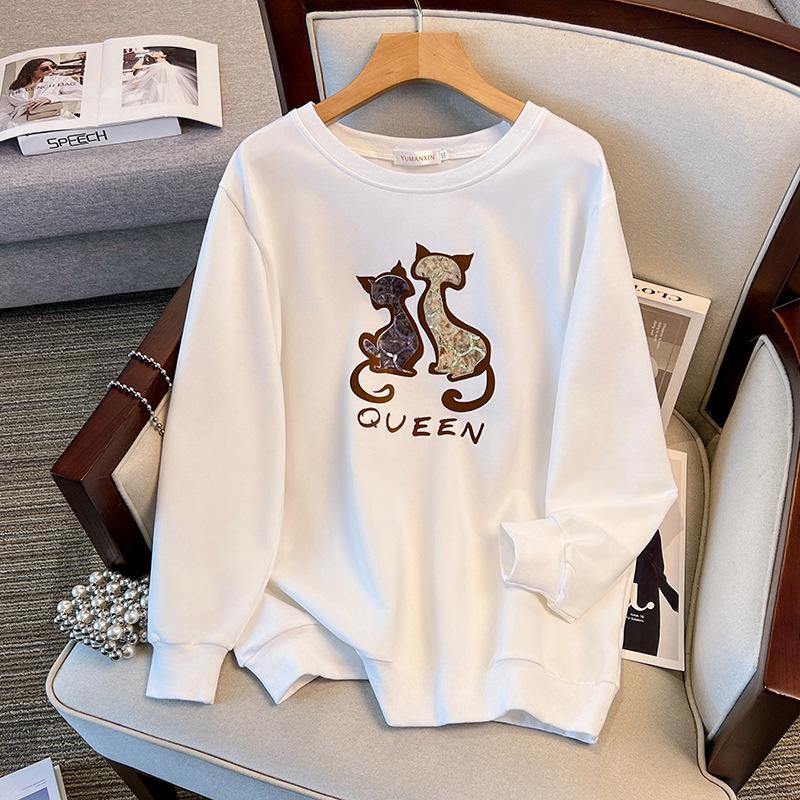Plus Size Autumn Hoodie, 200-350 Jin, Loose Fit, Bust 150/160