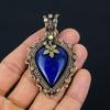 Lapislazuli-Edelstein, Kupferdraht, handgefertigter Anhänger, Schmuck, Geschenk für die Liebe