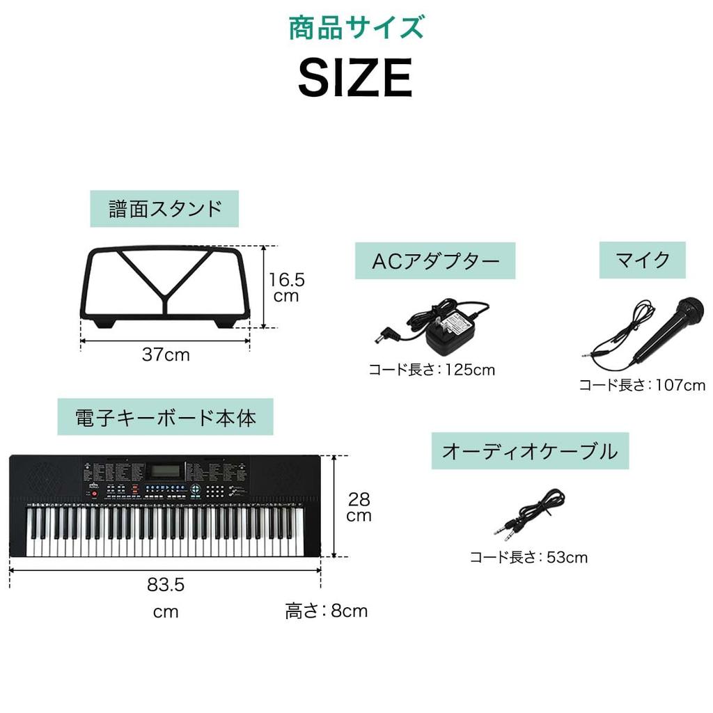 RiZKiZ Electronic Keyboard 350 Types of Instrument 61 Types of Keyboard Microphone LCD Automatic Hobbies [61 Keys] Tones, Rhythm, Percussion,