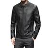 New men's leather jacket slim PU stand-up collar locomotive jacket fashion casual leather jacket men's custom