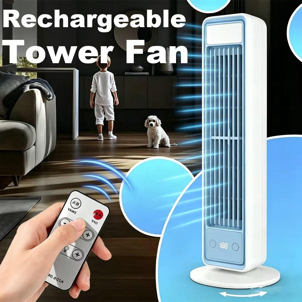 Multi-Dimensional Tower Fan Silent Leafless Fan Remote Control Electric Fan Summer Cooling