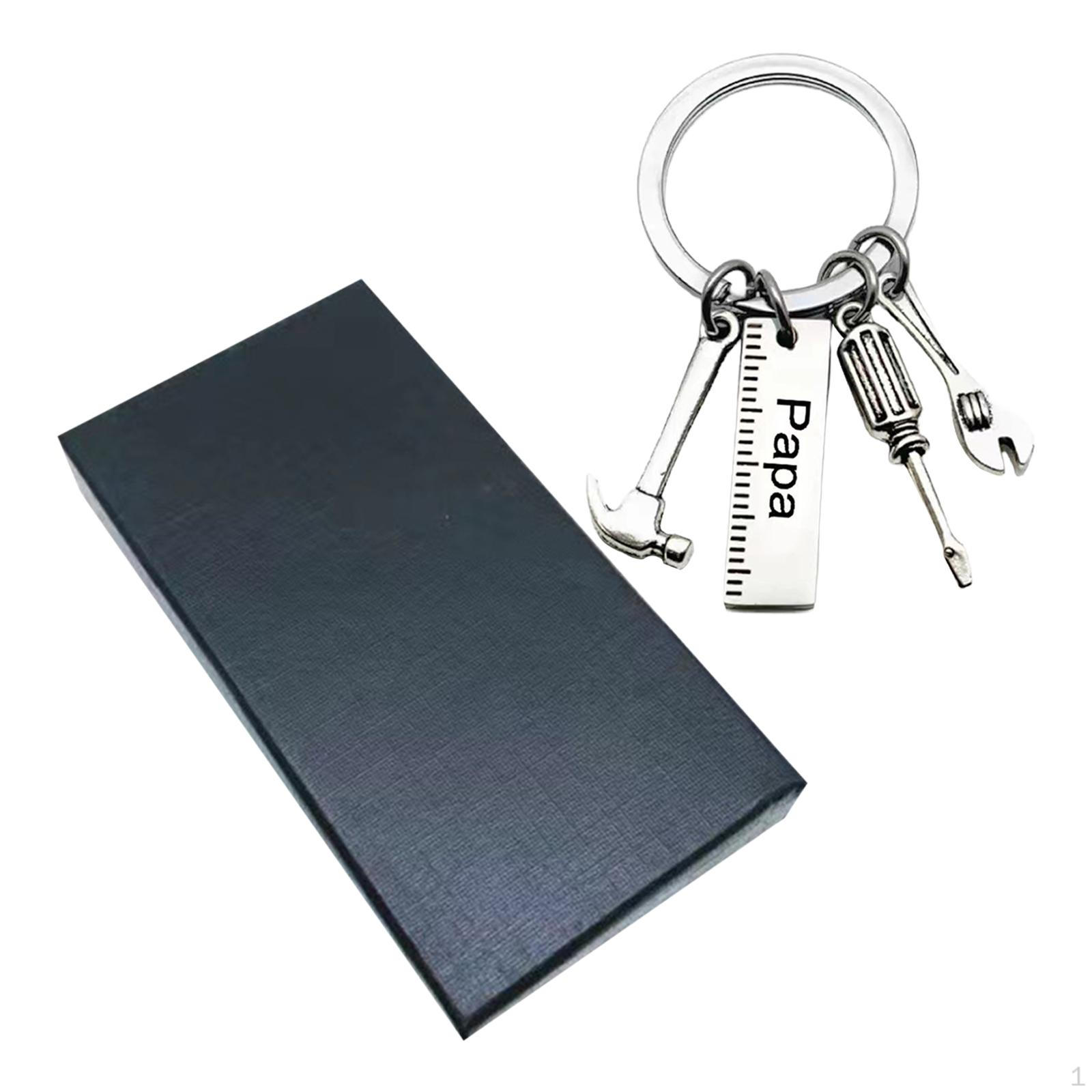 

Брелок на день отца, подарок отцу, креатив от дочери, молоток, отвертка, гаечный ключ, брелок для ключей Letter Papa