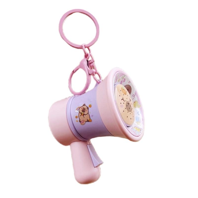 Whimsical Capybara Voice Recorder Keychain 30 Second Memory Storage Bag Bag Pendant Car Accessory Novelty Keyring