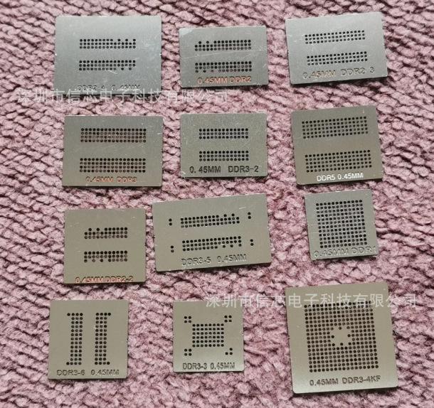 

12-Piece DDR DDR2 DDR3 DDR5 VRAM Direct Heating Steel Stencil Set