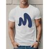 M Letter Graphic Print Men's Creative Top, Casual Short Sleeve Crew Neck T-shirt, Men's Clothing For Summer Outdoor