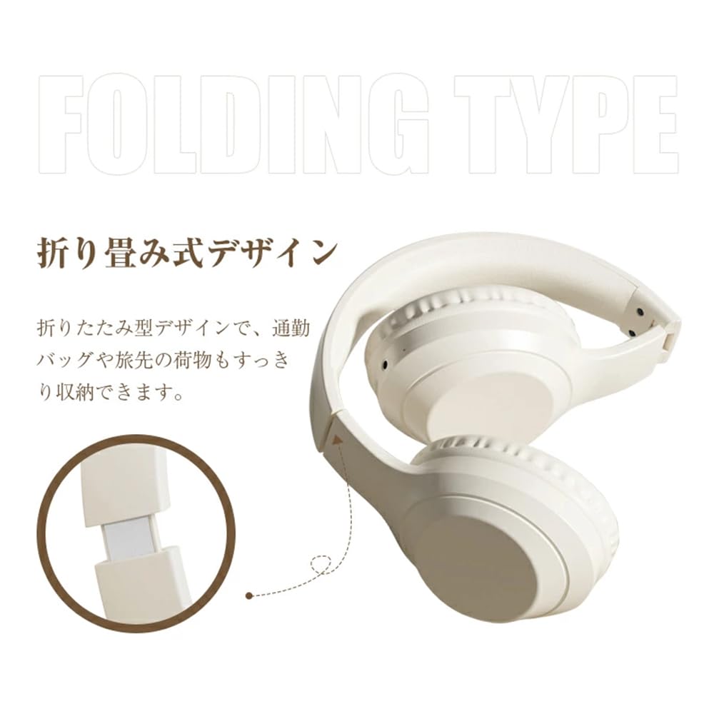 Bluetooth 6.1 Wireless Headphones, 23 Hours of Playback, Multi-Point Support, Ultra-Lightweight (188g), Foldable, with MicroSD Card Compatible, ENC
