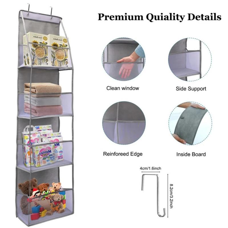 4 Layer Foldable Hanging Organizers Storage Bag Snacks Toys Clothes Storage Holder For Hair Accessories Bathroom Dorm SNBD024