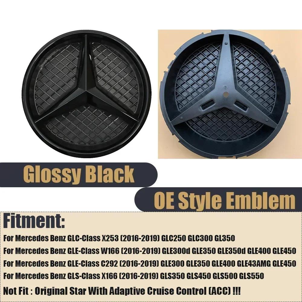 2025 Heißes Autoaufkleber Frontgrill Emblem Passend für Mercedes Benz GLC GLE GLS-Klasse X166 X253 Glänzender Stern Weiß Beleuchtetes Emblem