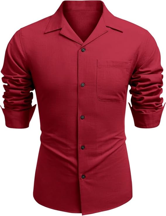 Men’s Casual Cotton Blend Stylish Solid Shirt for Beach, Office & Everyday Wear