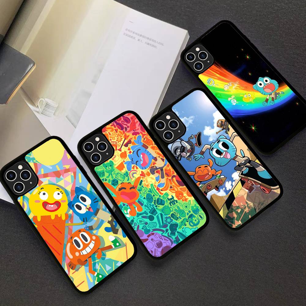 The A-Amazing World Gumball Anime For IPhone 17 16 15 14 13 Pro 12 11 Pro Max Hard PC+TPU Phone Cases Back Cover