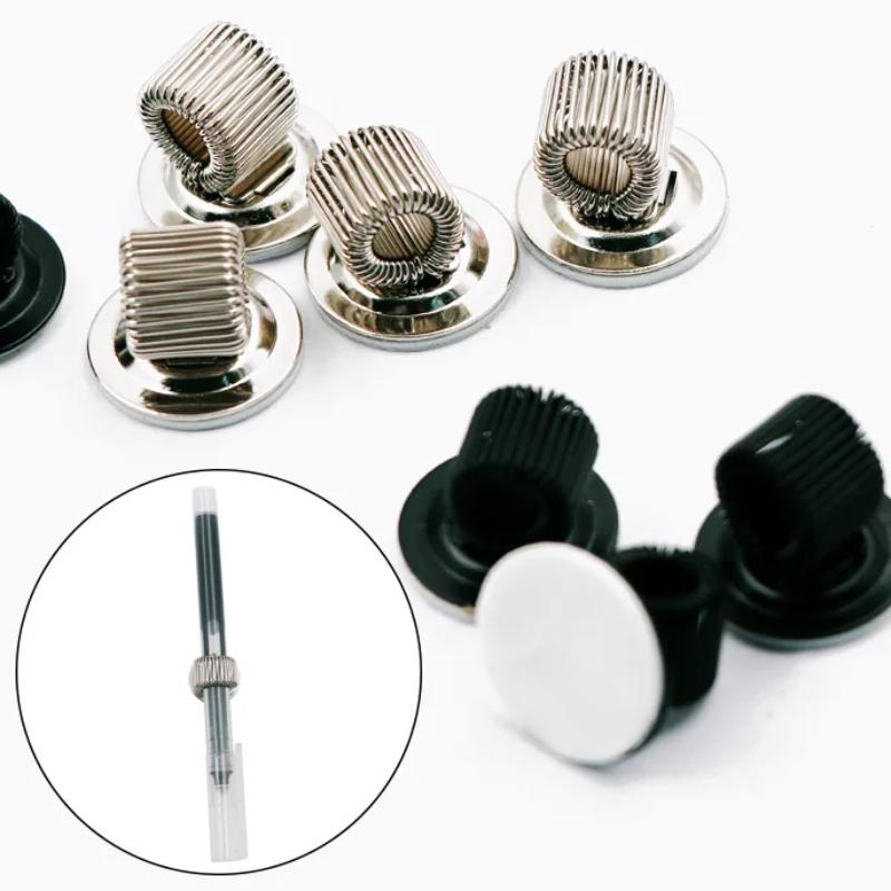 1PC Creative Metal Spring Anti-lost Pen Fix Clip Auto Adjust Tightness Spring Ring for Signing Pen Office Clipboard Accessories