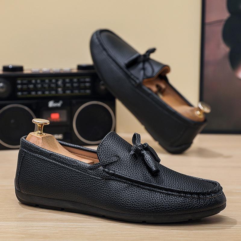 

Туфли Doudou мужские летние новые ленивые кожаные туфли деловые повседневные детские мужские туфли 44 чёрный